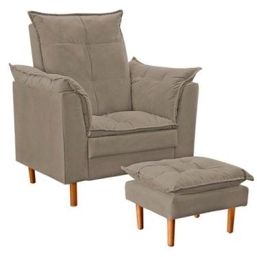 Imagem de Poltrona De Amamentação Com Puff Quarto de Bebê Anny Suede - Black Hou