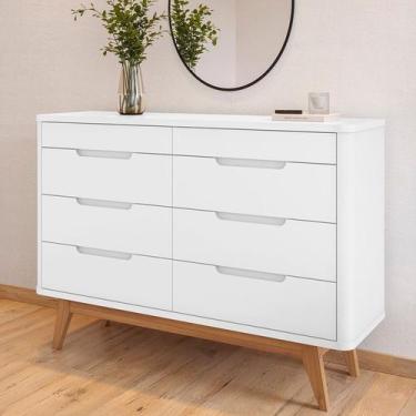 Imagem de Cômoda 8 Gavetas com Organizador Tampo e Base de 2,5cm Vicenza - Casa 