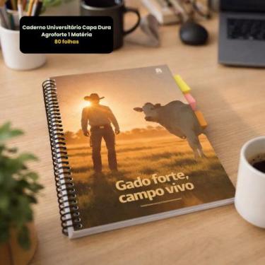 Imagem de Caderno Universitário 1 Matéria Agroforte 80 Folhas Capa Dura Escolar 