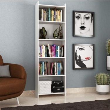 Imagem de Estante de Livros 52CMX177CM 4 Prateleiras Espresso Móveis Branco
