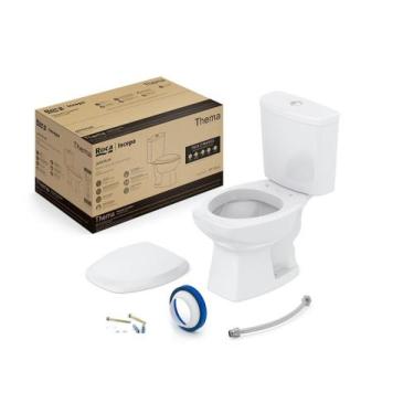Imagem de Kit de Bacia com Caixa Assento PP com Queda Amortecida e Complementos 