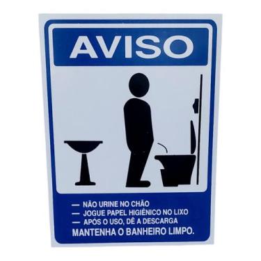 Imagem de Placa de Sinalização AVISO MANTENHA BANHEIRO LIMPO MASCULINO - ASELETR