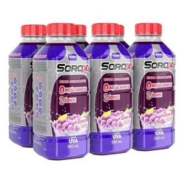 Imagem de Bebida Hidrotônica Sorox Uva 550ml - Zero Açúcar e Baixa Caloria Pack 