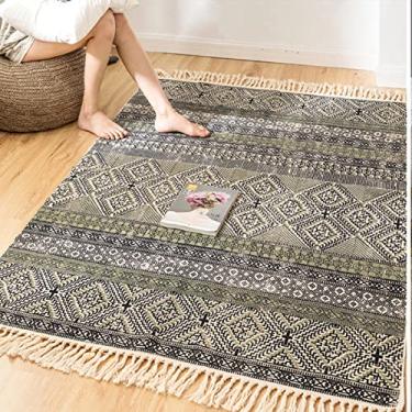 Imagem de youyoucool Casa Coleção Vintage Tapete de Área Envelhecido Tapete Boêmio Grande Tapetes Antiderrapantes Lavável para Sala de Estar Quarto Crianças Berçário 47x71 polegadas