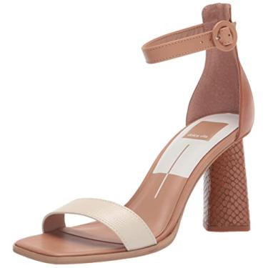 Imagem de Dolce Vita Sandália feminina de salto Fionna, Couro em relevo multicolorido marfim, 40