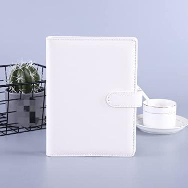 Imagem de A6/A5 PU couro DIY capa de caderno agenda agenda planejador capa papel papelaria escolar, branco, A5