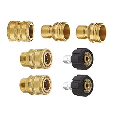 Imagem de MTM Hydro Kit adaptador de mangueira de 7 peças para lavadora de pressão para uso com canhões de espuma, lavadoras de pressão e mangueiras de grau comercial