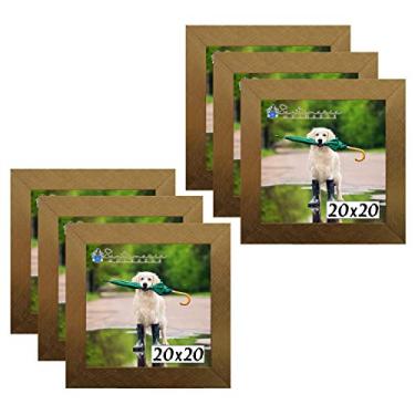 Imagem de Kit 6 Porta Retrado Molduras 20x20 Dourado