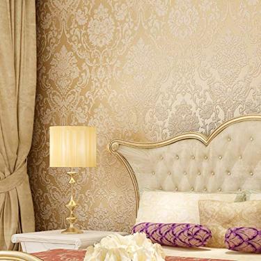 Imagem de Rolo de papel de parede em pó de pérola 3D estilo europeu luxuoso para sala de estar, quarto, hotel, 0,53 x 5 m
