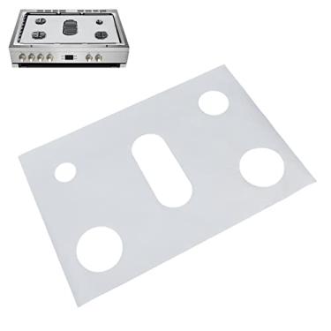 Imagem de Jeanoko Protetor de cobertura superior de fogão PTFE reutilizável lavável resistente ao calor fogão a gás forro protetor queimador protetores forros de forno tapete protetores de alcance de gás capas para fogão a gás (prata)