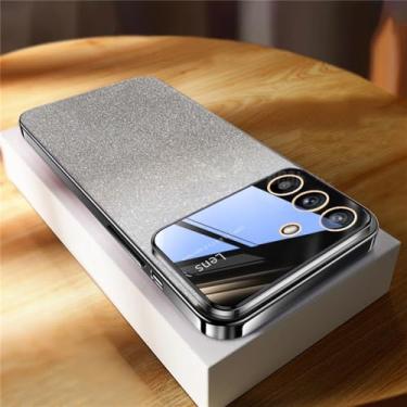 Imagem de YOGISU Capa transparente revestida com glitter, capa macia de silicone para samsung galaxy s23 ultra s 23 plus s23ultra s21fe s20fe, jb preto, para s23 plus