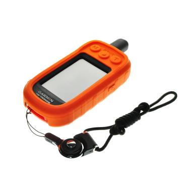 Imagem de Proteger Silicone Case Skin  Black Anel destacável pescoço Strap Lanyard para Handheld GPS Garmin