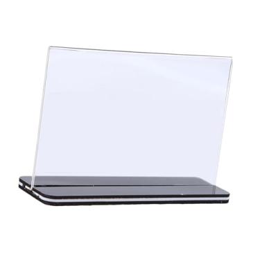 Imagem de Esquirla Suporte de sinal acrílico suporte de mesa horizontal a4 flyer titular desktop expositor para hotéis loja festa decoração casa