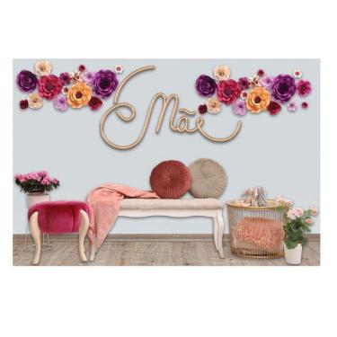 Imagem de Fundo Fotográfico Tecido Sublimado Newborn 3D Dia Das Mães