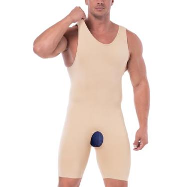 Imagem de FlyJumper Body modelador de corpo inteiro masculino modelador de cintura camisas shorts slim, Pele, G