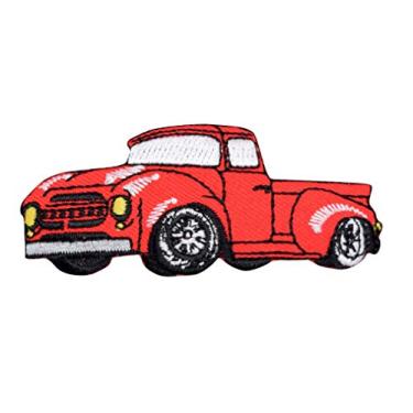 Imagem de Remendo bordado vintage clássico vermelho 1950 Caminhão Ferro