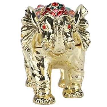 Imagem de Caixa de Jóias de Animais Elefante Caixa de Jóias Strass Bejeweled Animal Estatueta Jóias Berloque Titular Caixa para Mulheres Meninas