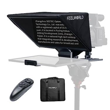 Imagem de FEELWORLD TP16 Teleprompter dobrável de 16 polegadas para tablet de até 16 polegadas Horizontal Vertical Prompt para transmissão ao vivo, entrevista, discurso, ensino online, vlogger com aplicativo de
