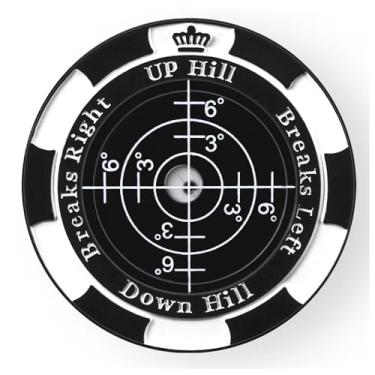 Imagem de SlopeMaster ProGreen Reader – Marcador de bola de clipe de chapéu de golfe com auxílio de leitura verde de alta precisão acessórios de golfe para homens e mulheres (ficha de pôquer, preto e preto)