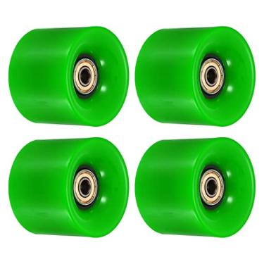 Imagem de PATIKIL Rodas Longboard de 60 mm com rolamentos ABEC-11, pacote com 4 rodas de rua para skates Cruiser Wheel Replacement 80A, verde dourado