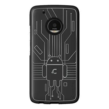 Imagem de Cruzerlite Capa para Moto G5 Plus, capa de TPU Bugdroid Circuit para Motorola Moto G5 Plus - embalagem de varejo - preta