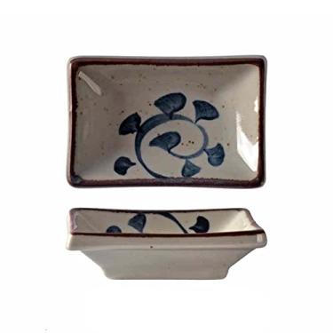 Imagem de Bandeja de lanche 2 peças de cerâmica pequena quadrada prato de molho estilo japonês prato de sushi aromatizante prato de mostarda molho de soja bandeja de pimenta pratos de lanche cerâmica (cor: 4)