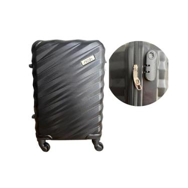 Imagem de Mala Viagem 10kg Bordo 4 Rodas 360º Tamanho P Preta Rígida Para Viagens Curtas Feminina Masculina 3 Compartimentos Alça Retrátil Mala de Mão Bordo 55x35x22cm Pequena