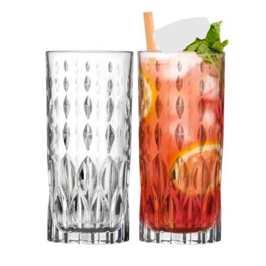 Imagem de Barski Copo Highball - Copos para beber - Conjunto de 2 - Copos Hiball - Copo de cristal de vidro - para água, suco, cerveja, coquetéis mistos, copo de mojito, vidro Tom Collins Bar, 368 g, feito na