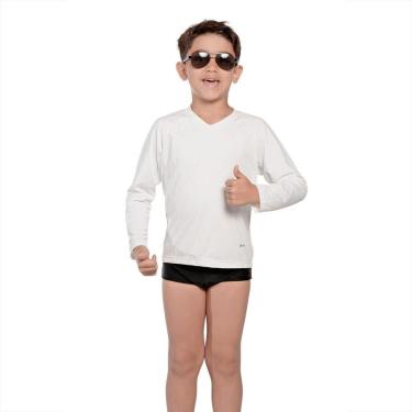 Imagem de Camiseta Infantil Manga Longa UV 50+ Branco-Unissex