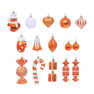 Imagem de harayaa 16 peças de enfeites de bola de árvore de Natal, enfeites decorativos de Natal, decoração de inverno festiva fofa, bolas de Natal laranja