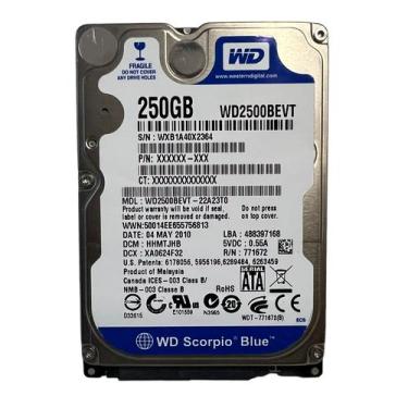 Imagem de Disco Rigido Hd Interno Western Digital 250gb 2,5 Sata Diversos Modelo