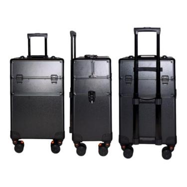Imagem de Maleta de Maquiagem Profissional Com Divisórias e Rodinhas 2 Andar Pre