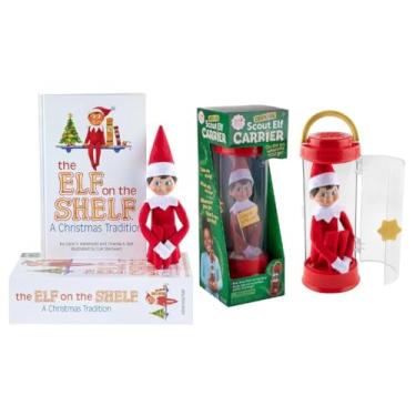 Imagem de The Elf on the Shelf Conjunto de caixa de tradição de Natal com elfo (menino de olhos azuis), livro de histórias e porta-escoteiros (pacote com vários itens)