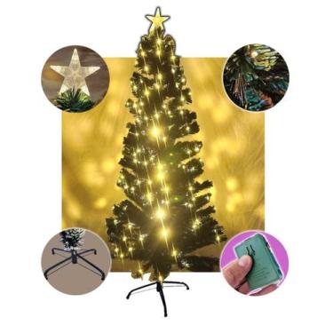Imagem de Árvore de Natal LED Fibra Ótica Cristal 180Cm Luzes Bivolt - Multiart
