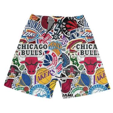 Imagem de Short Praia Shorts Banho Bermuda Verão Times Basquete Baska 175 - SMOK