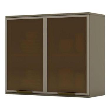 Imagem de Armário Aéreo évelin 2 Portas De Vidro 80 Cm Duna - Henn - MÓVEIS HENN