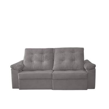 Imagem de Sofá Sevilha Retrátil 3 Lugares Cinza Trovão - Meu Estofado