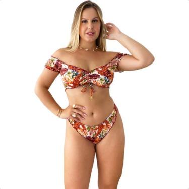 Imagem de Biquíni Ciganinha Tanga Sem Amarrar Com Bojo Fixo Conforto Feminino Ri