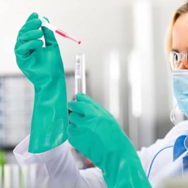 Imagem de Luva Segurança Inseticida, Químicos Borracha Grossa forro em Algodão (G)