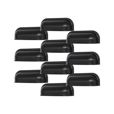 Imagem de Puxador Concha Puxadores Moveis De Gaveta Colonial Kit 10 Pçs (Preto)