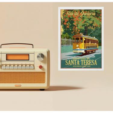 Imagem de Quadro Rio De Janeiro - Bondinho Santa Tereza 33X24Cm