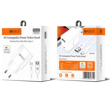 Imagem de Carregador Power Turbo Usual Lightning Micro USB Tipo C Hrebos HS-151