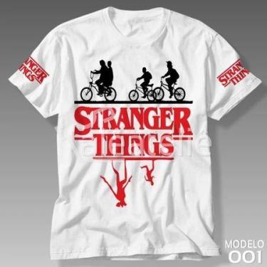 Imagem de Camiseta Stranger Things Eleven Unissex Feminina Masculina Branca Mang