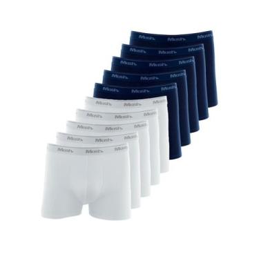 Imagem de Kit com 10 Cuecas Boxer Mash 170.26 Colorido, Branco, M