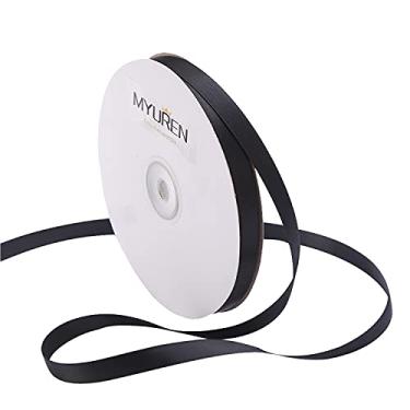 Imagem de Fita de cetim sólida de 9,5 cm fita de cetim preta dupla face para artesanato, embrulho de presente, lembrancinha de festa, chá de bebê, enfeites de convite, acessórios de cabelo DIY (50 jardas)