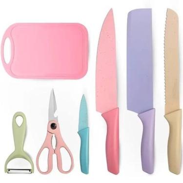 Imagem de Facas para Churrasco! Kit com 6 peças Coloridas. - ANNICKSTOREE