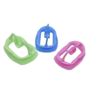 Imagem de 3 peças retrator dental de bochecha de silicone para clareamento de dentes, abridor de boca reutilizável retrator labial intraoral (multicolorido)