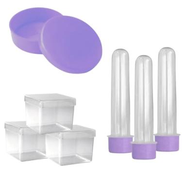 Imagem de Lembrancinha Kit Com 20 Tubetes 13cm, 20 Latinhas e 20 Caixinhas 5x5. Festa Kit Aniversario (Lilás)