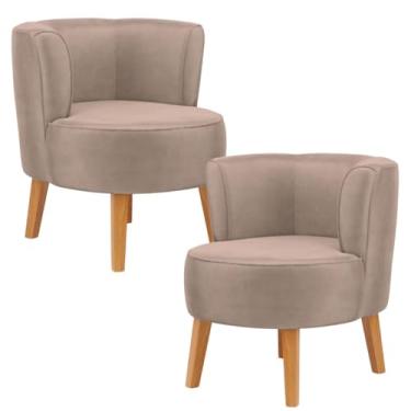 Imagem de Conjunto 2 Poltronas Decorativa para Escritório Ergonômica Resistente MOBLAN decor (Rose)