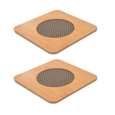 Imagem de Kit 2 Descanso Panela Bambu De Mesa Antiaderente - Imporiente